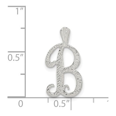 Sterling Silver Letter B Slide Pendant – view 4