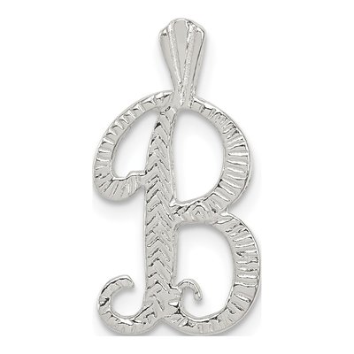 Sterling Silver Letter B Slide Pendant