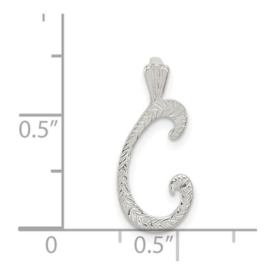 Sterling Silver Letter C Charm – view 4