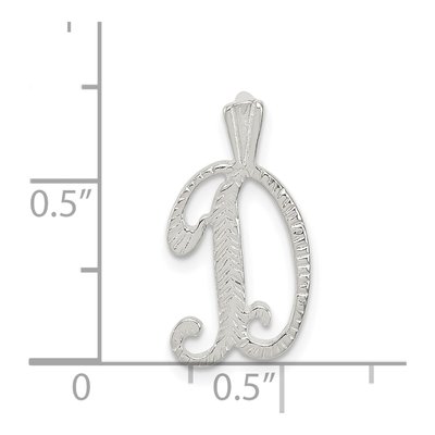 Sterling Silver Letter D Slide Pendant – view 4