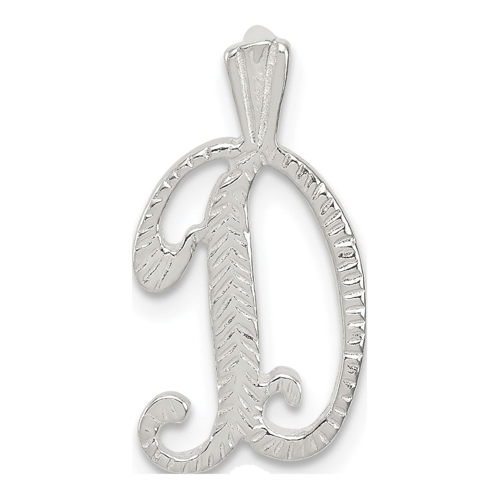 Sterling Silver Letter D Slide Pendant