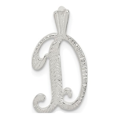 Sterling Silver Letter D Slide Pendant