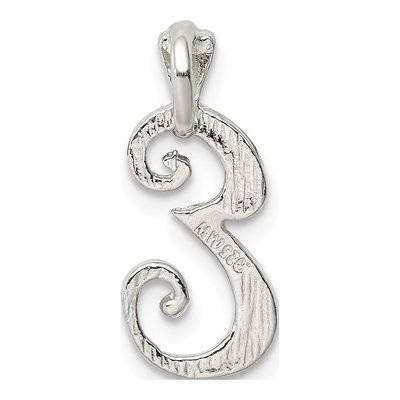 Sterling Silver Letter E Slide Pendant – view 4