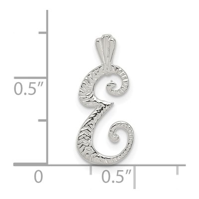Sterling Silver Letter E Slide Pendant – view 5