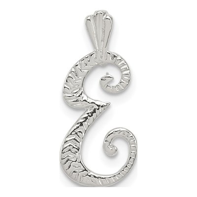 Sterling Silver Letter E Slide Pendant
