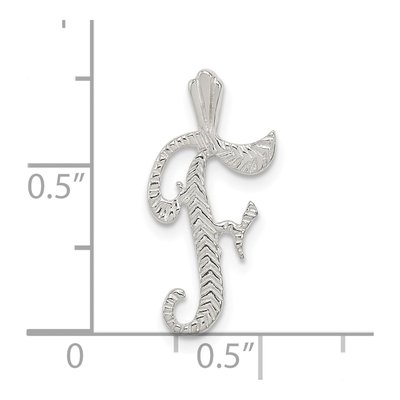 Sterling Silver Letter F Slide Pendant – view 5