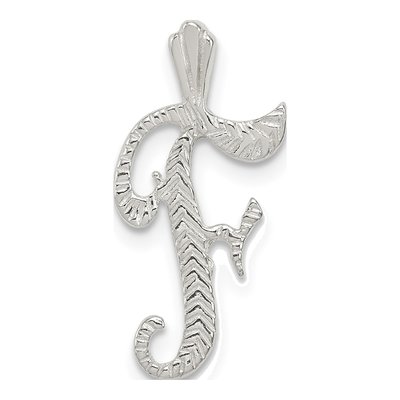 Sterling Silver Letter F Slide Pendant