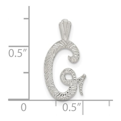 Sterling Silver Letter G Slide Pendant – view 5