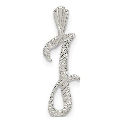 Sterling Silver Letter J Slide Pendant