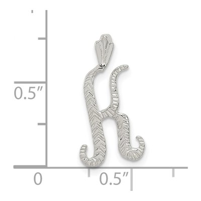 Sterling Silver Letter K Slide Pendant – view 5