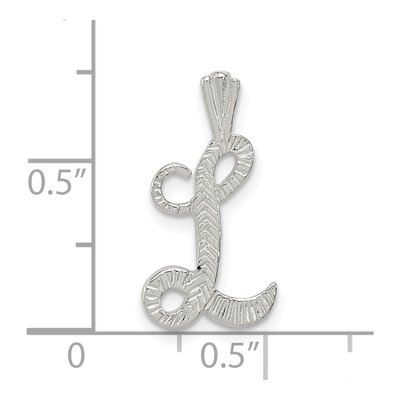 Sterling Silver Letter L Slide Pendant – view 5
