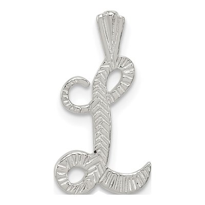 Sterling Silver Letter L Slide Pendant