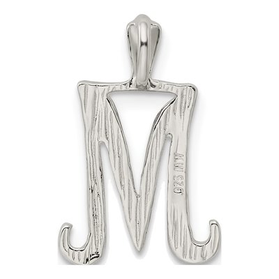 Sterling Silver Letter M Slide Pendant – view 4