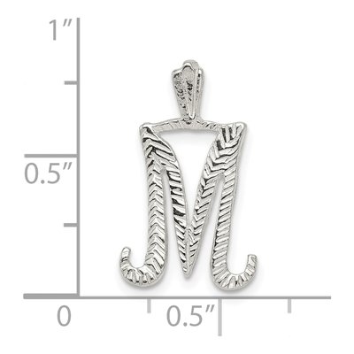 Sterling Silver Letter M Slide Pendant – view 5