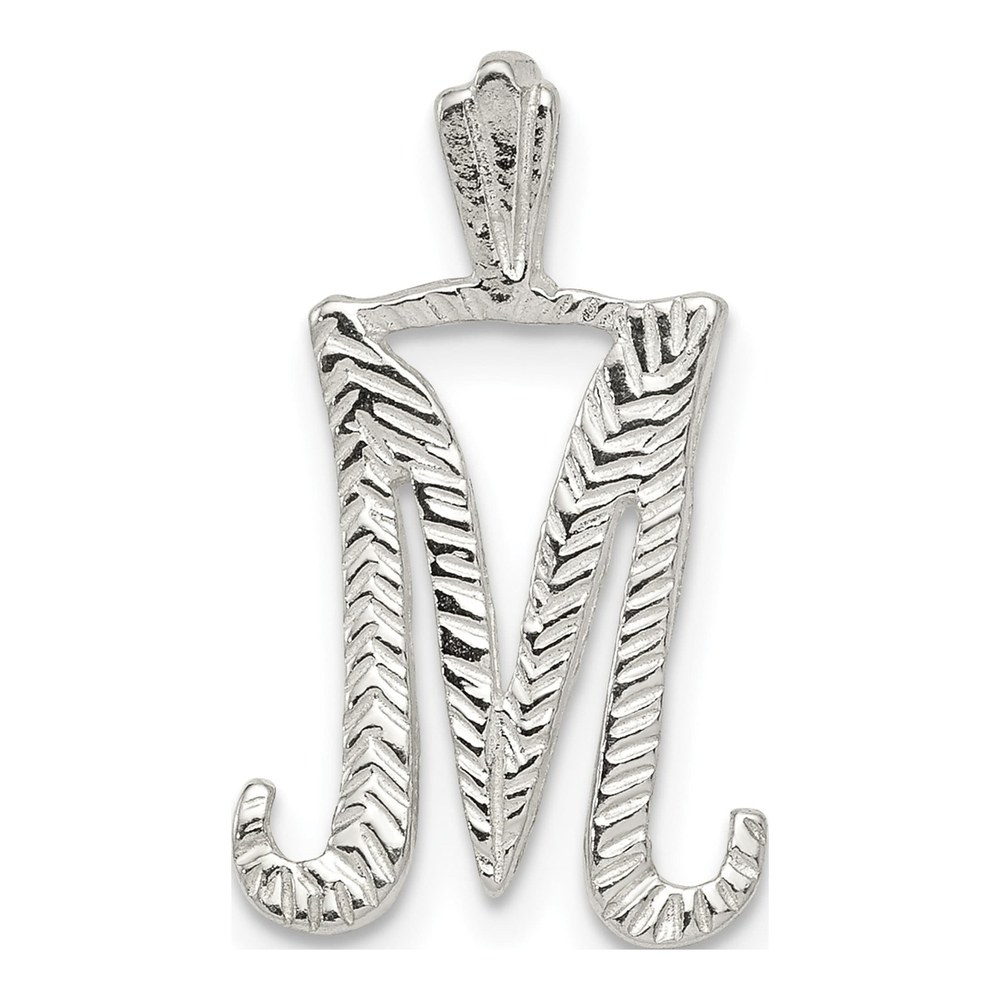 Sterling Silver Letter M Slide Pendant