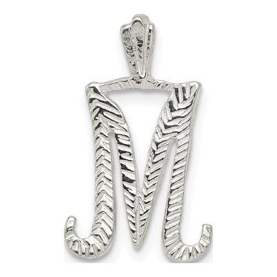 Sterling Silver Letter M Slide Pendant