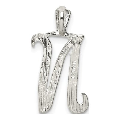 Sterling Silver Letter N Slide Pendant – view 4