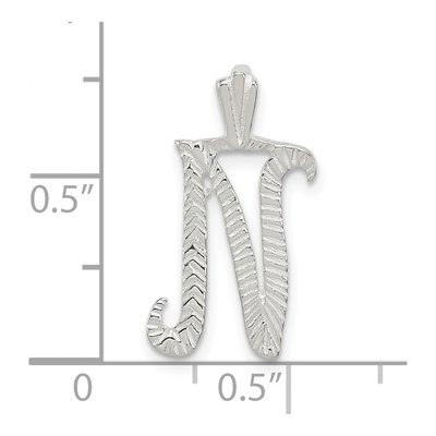 Sterling Silver Letter N Slide Pendant – view 5