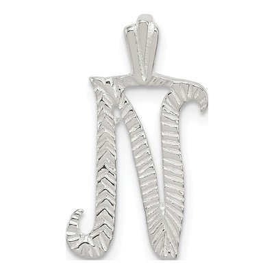 Sterling Silver Letter N Slide Pendant