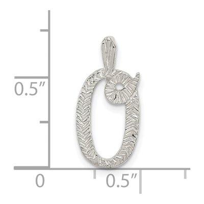 Sterling Silver Letter O Slide Pendant – view 5