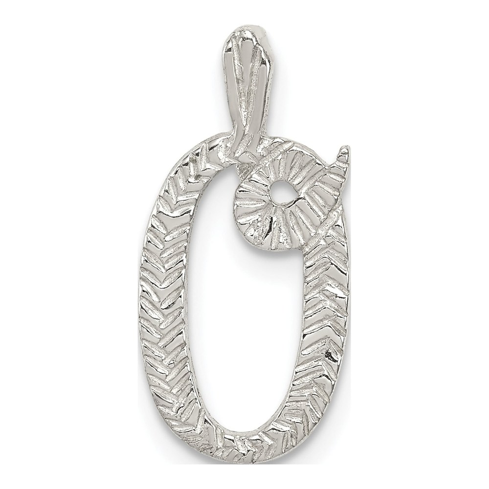 Sterling Silver Letter O Slide Pendant