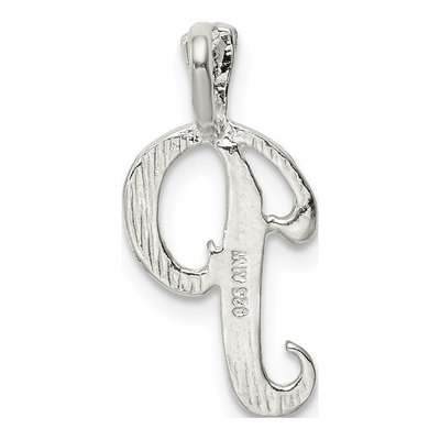 Sterling Silver Letter P Slide Pendant – view 4