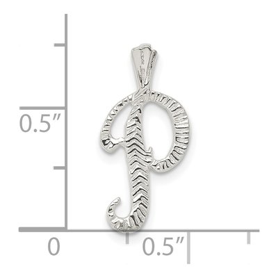 Sterling Silver Letter P Slide Pendant – view 5