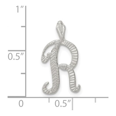 Sterling Silver Letter R Slide Pendant – view 5