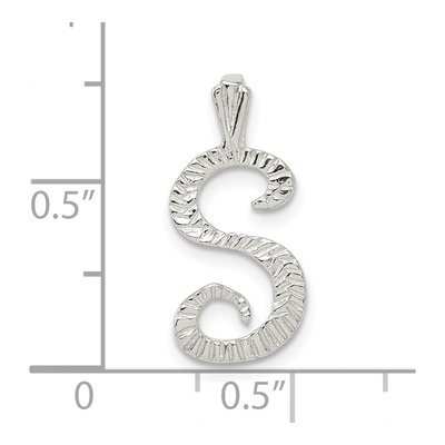 Sterling Silver Letter S Slide Pendant – view 5
