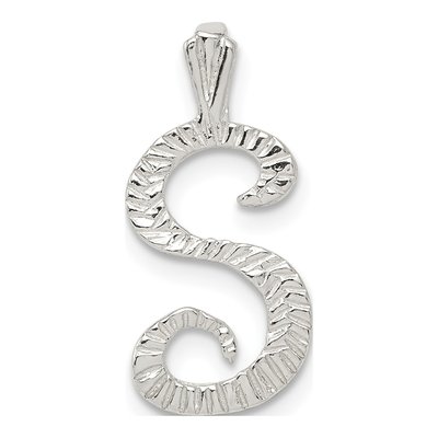 Sterling Silver Letter S Slide Pendant