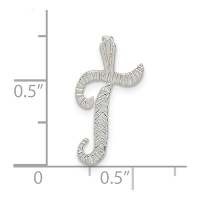 Sterling Silver Letter T Slide Pendant – view 5