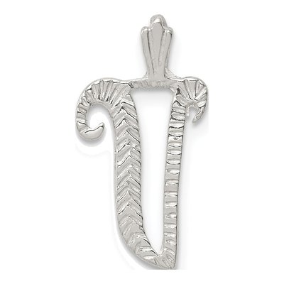 Sterling Silver Letter V Slide Pendant