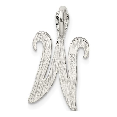 Sterling Silver Letter W Slide Pendant – view 4