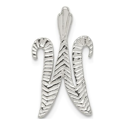 Sterling Silver Letter W Slide Pendant