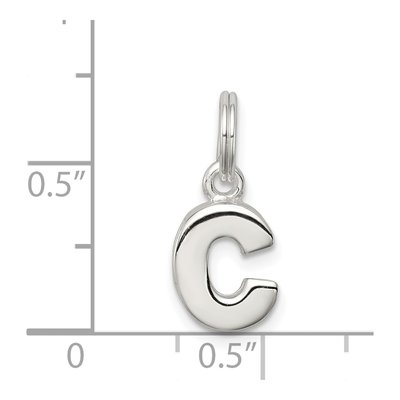 Sterling Silver Letter C Pendant – view 4