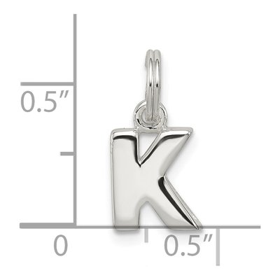 Sterling Silver Letter K Charm – view 5