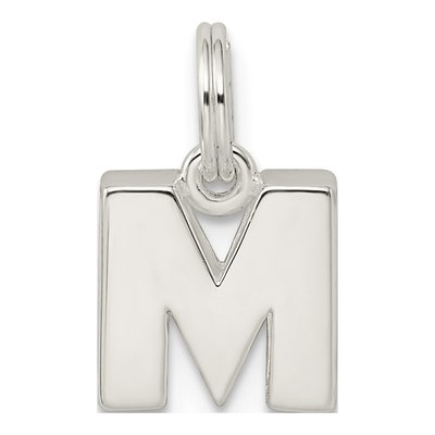 Sterling Silver Letter M Pendant – view 4