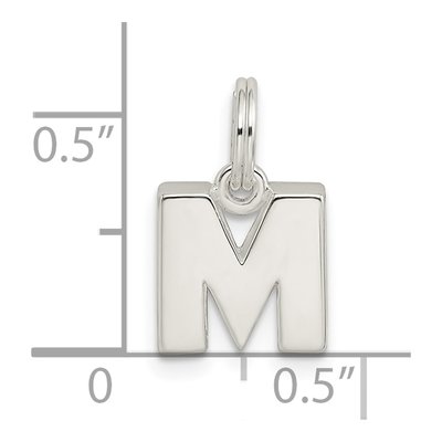 Sterling Silver Letter M Pendant – view 5