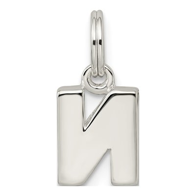 Sterling Silver Letter N Charm – view 4