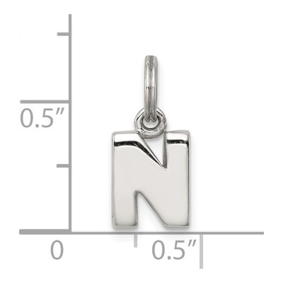 Sterling Silver Letter N Charm – view 5