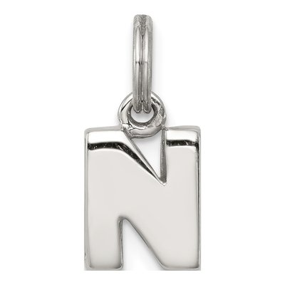 Sterling Silver Letter N Charm