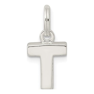 Sterling Silver Letter T Charm – view 4