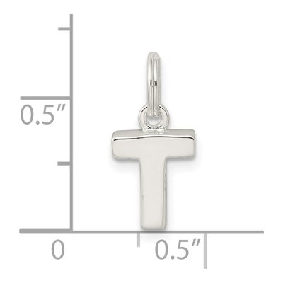Sterling Silver Letter T Charm – view 5