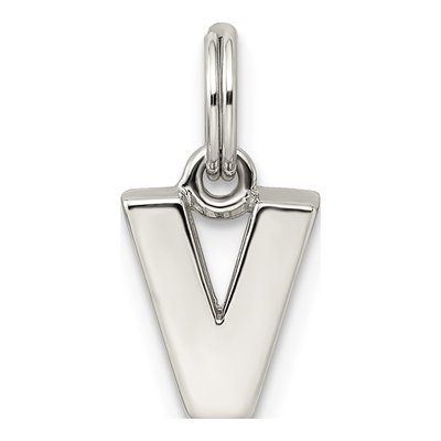 Sterling Silver Letter V Charm – view 4