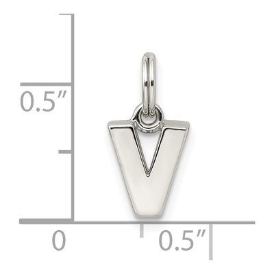 Sterling Silver Letter V Charm – view 5