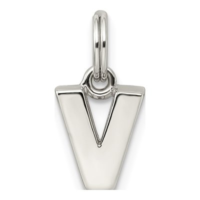 Sterling Silver Letter V Charm