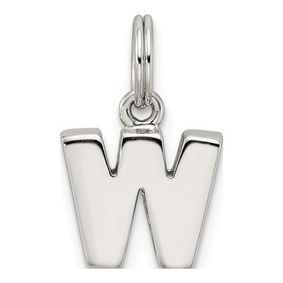 Sterling Silver Letter W Charm – view 4