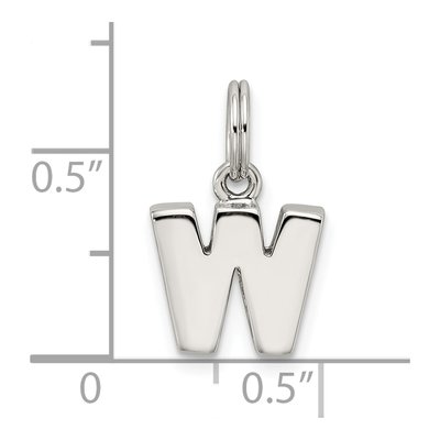 Sterling Silver Letter W Charm – view 5