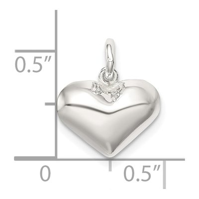 Sterling Silver Puff Heart Pendant – view 5