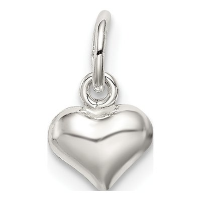 Sterling Silver Puff Heart Charm – view 4